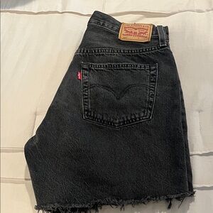 Levi's Charcoal Denim Cutoff Shorts